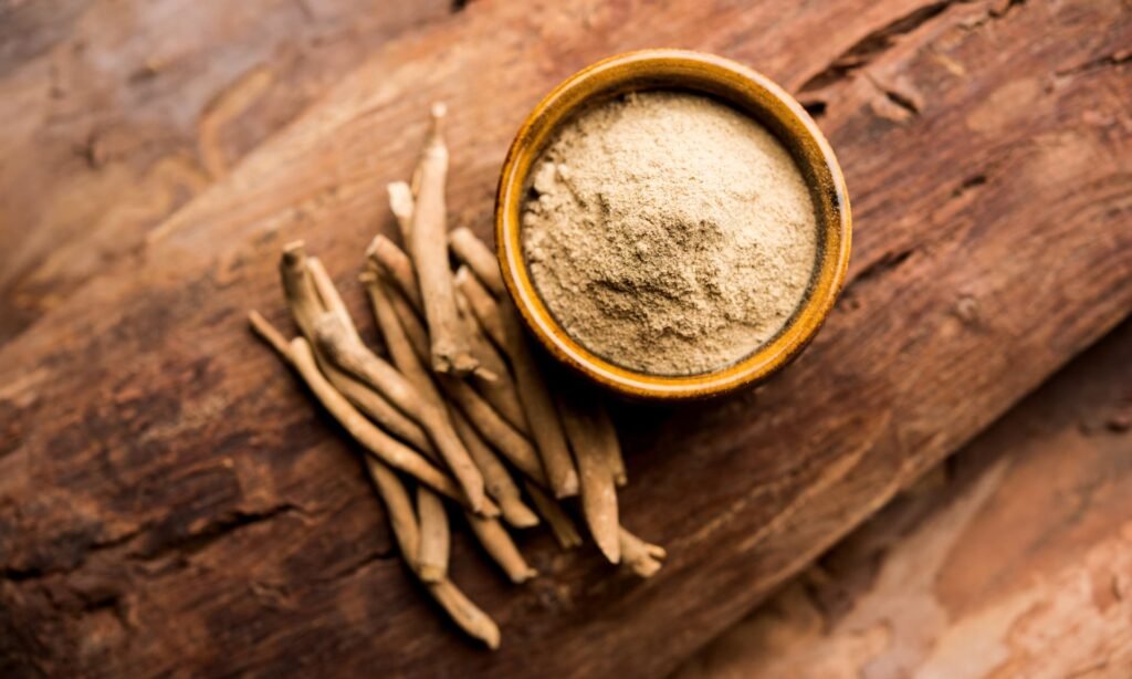 Ashwagandha  roots on table