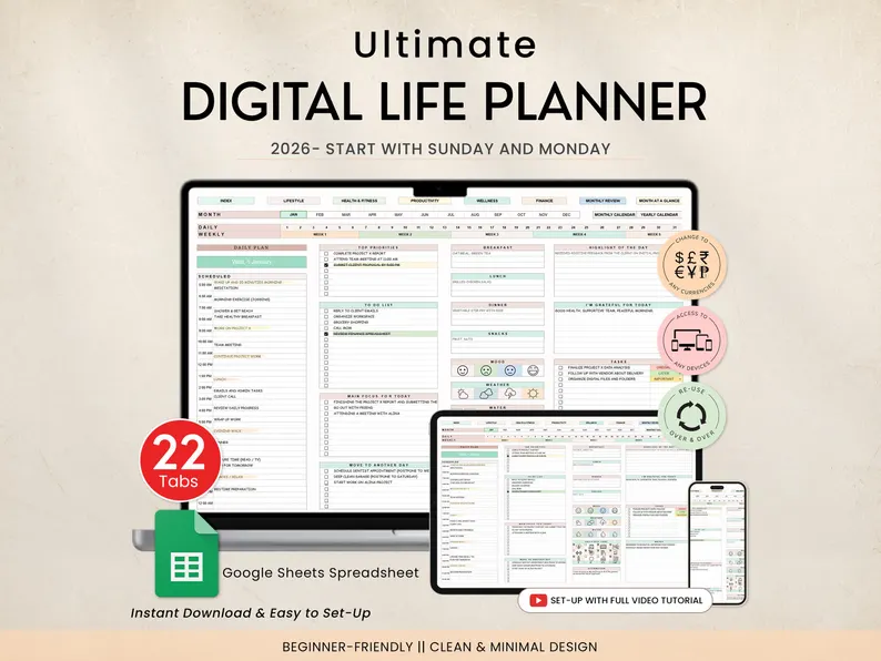 2026 & 2027 Digital Life Planner