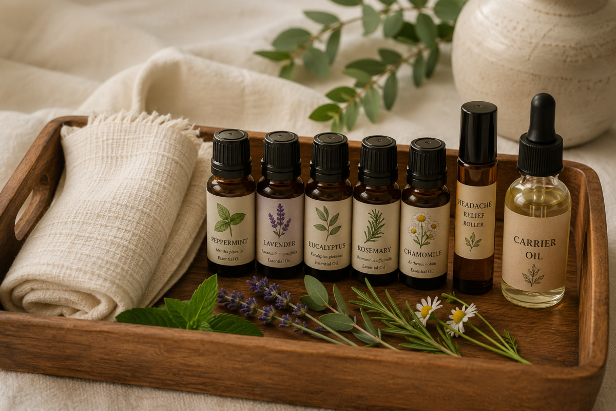 essentialoilheadachetoolkit Natural Knows essential oil headache toolkit at home