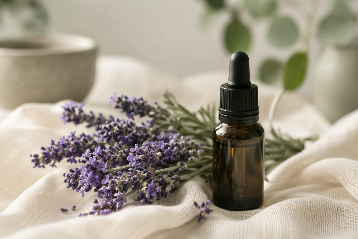 lavenderoilmigrainesfeatured Natural Knows lavender essential oil bottle for migraine relief