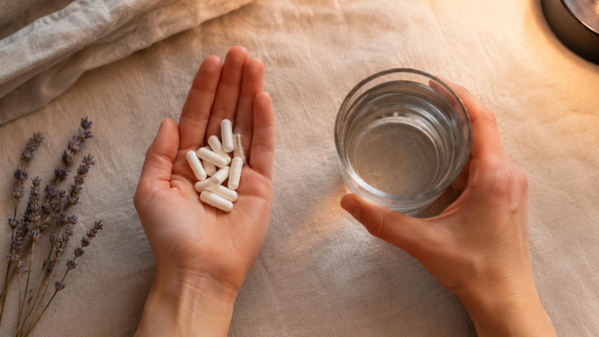 magnesiumcapsulesinhandwaterglass Natural Knows magnesium glycinate vs threonate for sleep