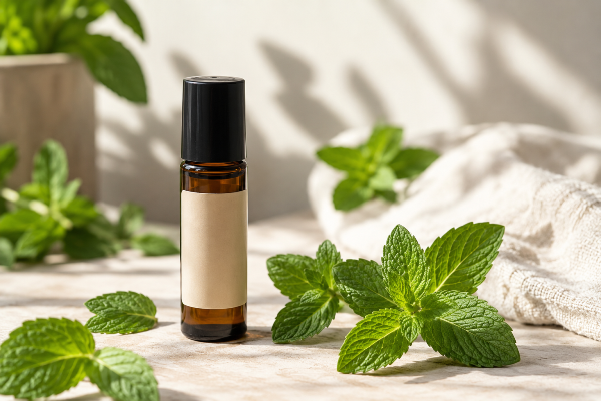 peppermintoilheadachebottle Natural Knows peppermint essential oil for tension headache