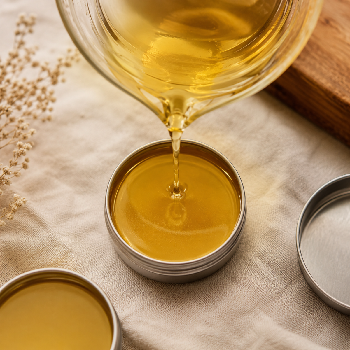pouringsolidperfumeintotin Natural Knows How to Make Solid Perfume with Essential Oils The Ratio That Actually Sets